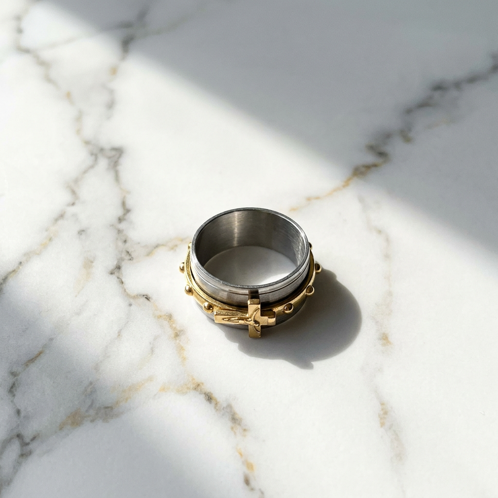 Crucifix Spinner Ring