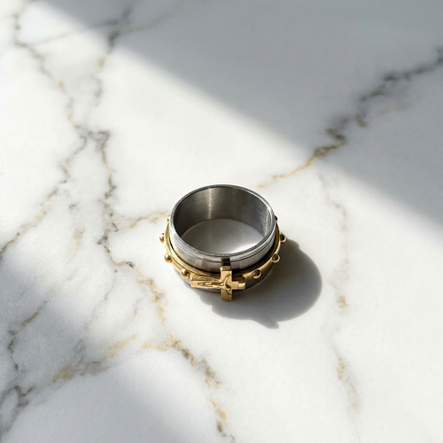 Crucifix Spinner Ring